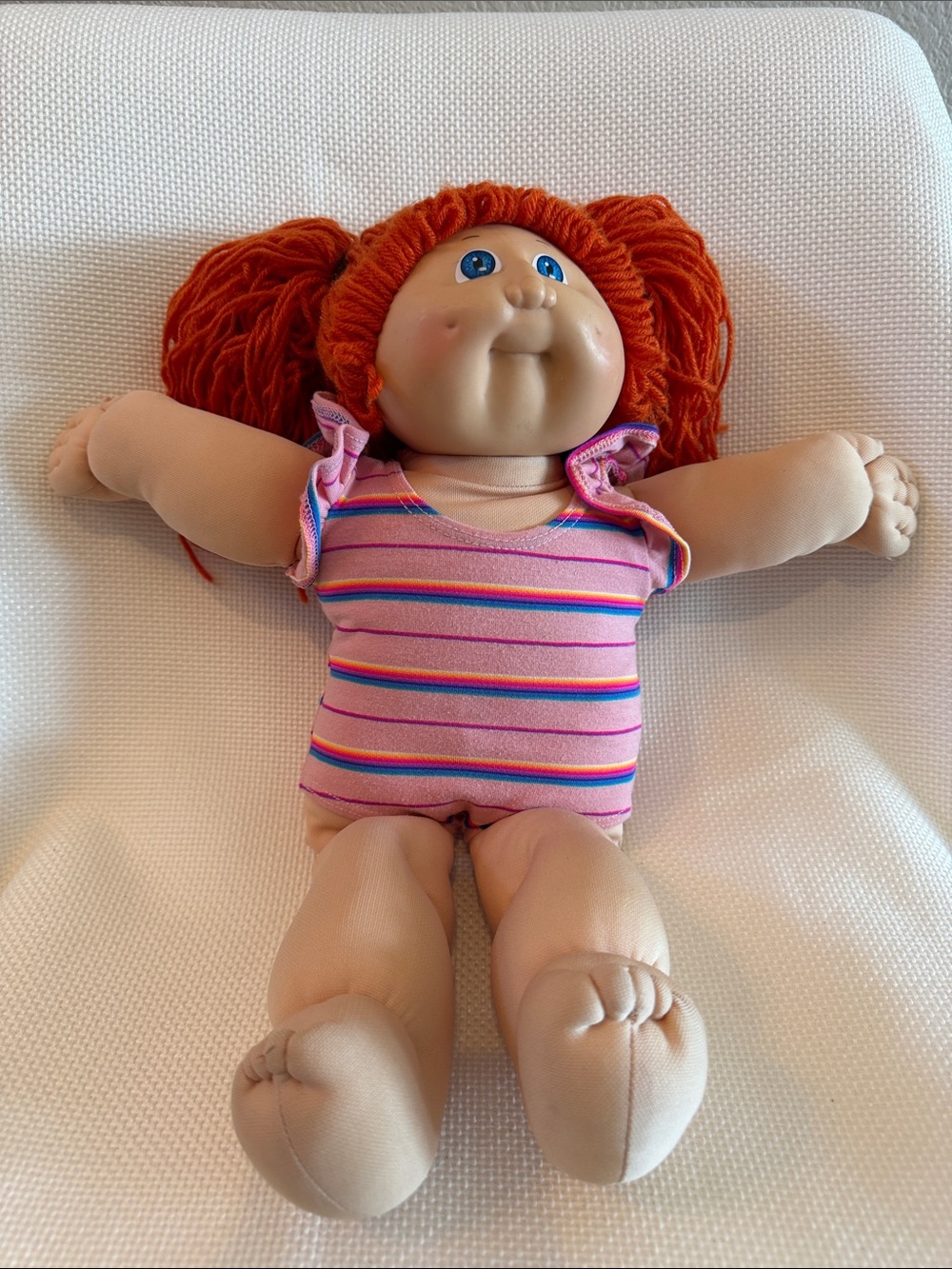 Vintage 1984 Cabbage Patch Doll Red Hair Blue Eyes Head Mold 2 Bathing Suit
